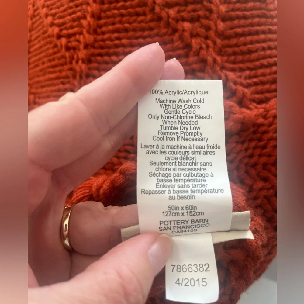 Pottery Barn Terracotta Knit Throw